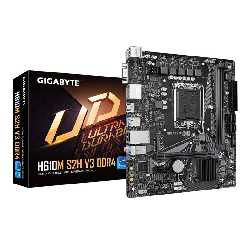 Gigabyte H610M S2H V3 DDR4 LGA1700 Intel Micro ATX 14th Gen Gaming Motherboard - اللوحة الأم